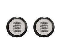 Booso PestañAs MagnéTicas con 4 Pares de Imanes de Fibra Artificial MagnéTicos con Rizador de PestañAs 24P-4