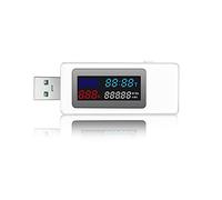 Booso Probador USB 6 en 1 DC4-30V IPS Display Digital Voltaje Potencia Temporización Capacidad Medidor Detector para corriente, voltaje, blanco