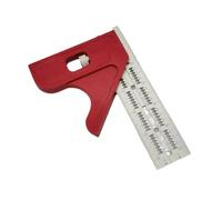 Booso Regla de borde escalable, regla de ángulo triangular, herramienta de medición de carpintería, regla de borde ajustable, transportador triangular