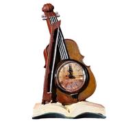 Booso Reloj Digital EstéTico DecoracióN de ViolíN en Miniatura, Modelo de ViolíN Vintage, Relojes de Escritorio para DecoracióN de Escritorio, como Se Muestra