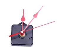 Booso Replacement - Reloj de pared DIY con piezas y reparaciones, movimiento de péndulo, mecanismo de reloj de cuarzo con motor con kit y accesorios (negro y rojo), Negro y rojo.
