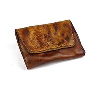 Booso Retro Bolsillo Monedero Hecho un Mano, Mini Cartera Moda, Monedero/Bolsillo Dinero/Tarjetero para Hombres y Mujeres, marrón oscuro