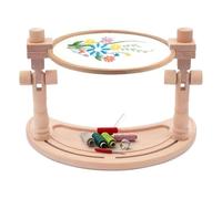 Booso Soporte de bordado ajustable, soporte giratorio de madera de haya, para manualidades, costura