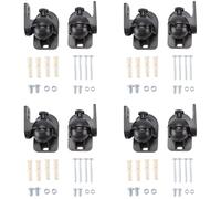 Booso Soporte de pared universal giratorio para altavoz, 4 pares, color negro
