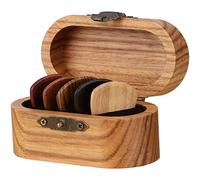 Booso Soporte para PúAs de Guitarra con PúAs de Madera, Vitrina para PúAs de Guitarra de Madera, Mini Caja para PúAs de Guitarra