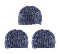 Booso Tapa de Trenza SúPer Elástica para Tejer Gorros de Peluca de Trenza de Ganchillo para Hacer Pelucas Peluca de Trenza de Tejido de Alta Calidad Color Negro 3 Pieza