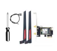 Booso Tarjeta WiFi inalámbrica WiFi 7 BE200 Pcie + Antena 10DB Tarjeta de Red BE200 Wireless BT5.4 Tri Band 2.4G/5G/6GHz para Win11 Duradero y fácil de usar