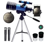 Booso Telescopio para adultos y niños, telescopio refractor portátil con apertura de 70 mm (15X-150X) para principiantes, telescopio de viaje de 300 mm