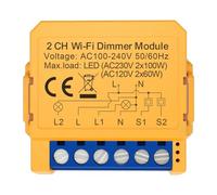 Booso Tuya WiFi Smart Dimmerschaltermodul 2CH Control LED Leuchten Dimmbarer Schalter Stepless Dimmer + Voz steuerung
