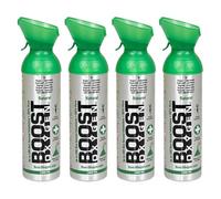 Boost Oxygen - Bote de botella de oxígeno enlatado puro natural de 10 litros con boquilla integrada para altas altitudes y recuperación, sabor natural (paquete de 4)