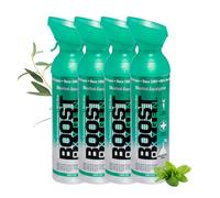 Boost Oxygen- Botella de Oxígeno Portátil- Lata de Oxigeno 95% Puro y Natural- Concentración, Recuperación, Energía, Estado de Ánimo, Grande- 36L,4x9L (4x Envases- 600 Inhalaciones) - Mentol-Eucalipto