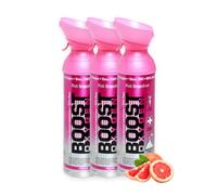 Boost Oxygen - Botella de Oxígeno Portátil - Lata de Oxigeno 95% Puro y Natural - Concentración, Recuperación, Energía, Estado de Ánimo, Grande - 27L,3x9L (3x Envases - 450 Inhalaciones) - Pomelo Rosa