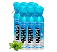 Boost Oxygen - Botella de Oxígeno Portátil - Lata de Oxigeno 95% Puro y Natural - Concentración, Recuperación, Energía, Estado de Ánimo, Mediano - 30L, 6x5L (6x Envases - 600 Inhalaciones) - Menta
