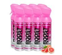Boost Oxygen - Botella de Oxígeno Portátil - Lata de Oxigeno 95% Puro y Natural - Concentración, Recuperación, Energía, Estado de Ánimo, Mediano - 40L,8x5L (8x Envases- 800 Inhalaciones) - Pomelo Rosa