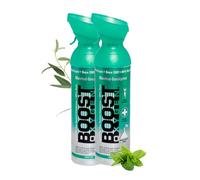 Boost Oxygen- Botella de Oxígeno Portátil- Lata de Oxigeno 95% Puro y Natural- Concentración, Recuperación, Energía, Estado de Ánimo, Grande- 18L,2x9L (2x Envases- 300 Inhalaciones) - Mentol-Eucalipto