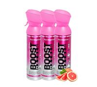 Boost Oxygen - Botella de Oxígeno Portátil - Lata de Oxigeno 95% Puro y Natural - Concentración, Recuperación, Energía, Estado de Ánimo, Mediano - 15L,3x5L (3x Envases- 300 Inhalaciones) - Pomelo Rosa