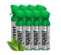 Boost Oxygen - Botella de Oxígeno Portátil - Lata de Oxigeno 95% Puro y Natural - Concentración, Recuperación, Energía, Estado de Ánimo, Mediano - 40L, 8x5L (8x Envases - 800 Inhalaciones) - Natural