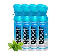 Boost Oxygen - Botella de Oxígeno Portátil - Lata de Oxigeno 95% Puro y Natural - Concentración, Recuperación, Energía, Estado de Ánimo, Mediano - 20L, 4x5L (4x Envases - 400 Inhalaciones) - Menta