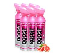 Boost Oxygen - Botella de Oxígeno Portátil - Lata de Oxigeno 95% Puro y Natural - Concentración, Recuperación, Energía, Estado de Ánimo, Grande - 54L,6x9L (6x Envases - 900 Inhalaciones) - Pomelo Rosa