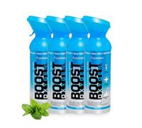 Boost Oxygen - Botella de Oxígeno Portátil - Lata de Oxigeno 95% Puro y Natural - Concentración, Recuperación, Energía, Estado de Ánimo, Grande - 36L, 4x9L (4x Envases - 600 Inhalaciones) - Menta