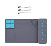 BOOSTEADY Alfombrilla para Limpieza de Armas con 3 Cepillos: Caza Accesorios Alfombrilla Magnética Antideslizante Goma para Mantenimiento de Armas, 40x25 cm-Gris