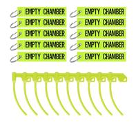 BOOSTEADY Kit de Banderas de Seguridad para Armas, 10 Piezas Banderas de Seguridad de Recámara Vacía Impermeables con Etiquetas para Rifle Pistola Escopeta Tiro Deportivo, Verde