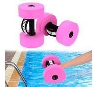 BOOSTEADY Pesas Acuáticas, Mancuerna de Agua para Ejercicio Acuático con 2 Pesos de Piscina de Espuma EVA, Mancuerna de Piscina para Hombre y Mujer, Rosa Corto