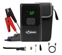 Booster - Batería de coche multifunción I arrancador de batería de 12 V gasolina y diésel I compresor de aire inflador neumáticos I cargador USB rápido I Iluminación LED & SOS I Pantalla LCD de