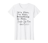 Booster Club Mom Its Fine Im Fine Orgullosa Senior Mom 2027 Diversión Camiseta gráfica económica, Mujer, Blanco, S