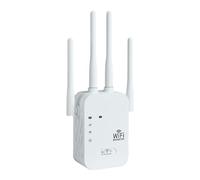 Booster de Internet, repetidor inalámbrico 1200Mbps Extensor WiFi más | Enrutador de red de 4 puertos con puerto Gigabit Ethernet, banda doble 5GHz/2.4GHz para el hogar