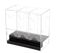 Booster Pack Dispenser - 3 Slot Acrylic Card Storage Box | Sturdy Deck Organizer for Trading Cards, Collector Display, Protection, Convenient Dispensing, Shelf, Desktop Use at Home or Offices