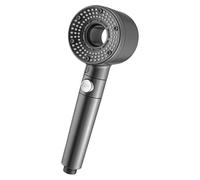 Booster Shower Head, Handheld Showerhead Filter, 3,15 x 9,84 pulgadas Strong Water Flow with Multi-Speed Adjustment, Ergonomic Shower for Bathroom Home Dorm Pet Wash, Grey
