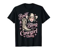 Boot and Bling Cowgirl Pride Cute Western Mother Mujeres Hombres Camiseta