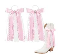 Boot Bow Clips - 2 Piece Removable Western Decorative Shoe Charms, Cowgirl