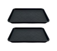 Boot Tray with Raised Edge Multi-Purpose Pan | 2-Piece Pet Feeding Mat Shoe Trays | For Outdoor Indoor Garden Yard Home Kitchen Garage Front Door Plant Pots Pet Bowl