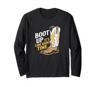 Boot Up It’s Line Dance Time Baile Country Design Manga Larga