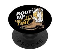Boot Up It’s Line Dance Time Baile Country Design PopSockets PopGrip Adhesivo