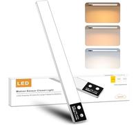 BOOTEEK Luz Armario con Sensor de Movimiento, 30CM Recargable Luz LED Adhesiva 3000K-6500K Regulable Luz Nocturna Magnética Barra LED para Cocina, Gabinete, Pasillo, Escalera, Sótano, Garaje