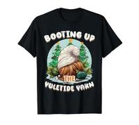 Booting Up The Yuletide Yarn Christmas IT Technician Camiseta gráfica económica, Hombre, Negro, XL