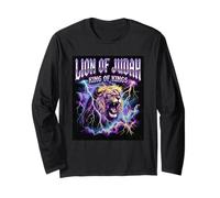 Bootleg de Ropa Urbana Cristiana Retro de los 90 de Lion of Judah Manga Larga