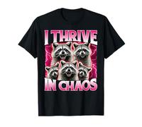 Bootleg Raccoon I Thrive in Chaos Aesthetic Camiseta