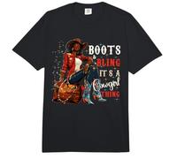 Boots and Bling It's Cowgirl Thing, Orgullo del Mes de la Historia Negra Comfort Colors Adult Heavyweight T-Shirt
