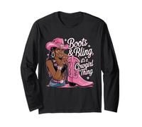 Boots and Bling It's Cowgirl Thing, orgullo del mes de la historia negra Manga Larga