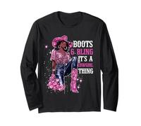 Boots and Bling It's Cowgirl Thing, orgullo del mes de la historia negra Manga Larga