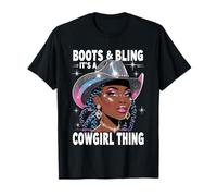 Boots and Bling It's Cowgirl Thing Western Country Melanina Camiseta