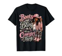 Boots and Bling It's Cowgirl Thing Western Country Melanina Camiseta