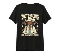 Boots and Bling It's Cowgirl Thing Western Country Melanina Camiseta Premium