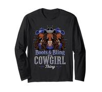 Boots and Bling It's Cowgirl Thing Western Country Melanina Manga Larga
