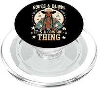 Boots and Bling It's Cowgirl Thing Western Country Melanina PopSockets PopGrip para MagSafe