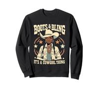 Boots and Bling It's Cowgirl Thing Western Country Melanina Sudadera